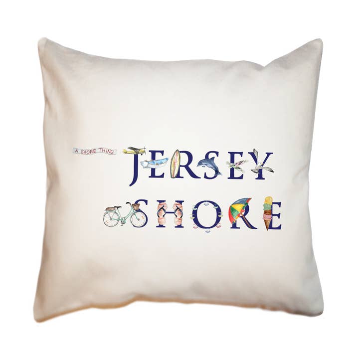 Quadratisches Shore Kissen aus Jersey für den Großhandel von Tina Labadini Designs