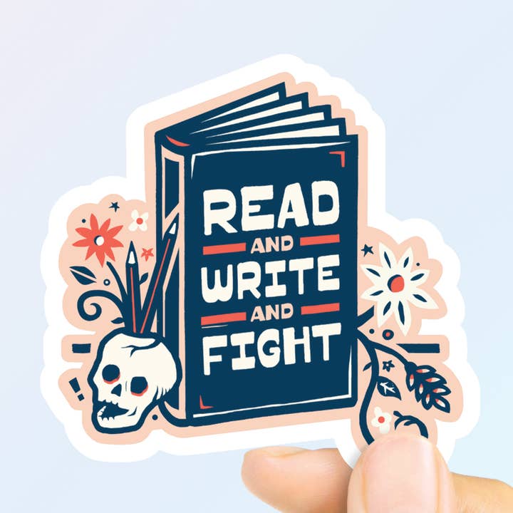 Lezen, Schrijven, Vechten Sticker voor wholesale door Indestructible Food