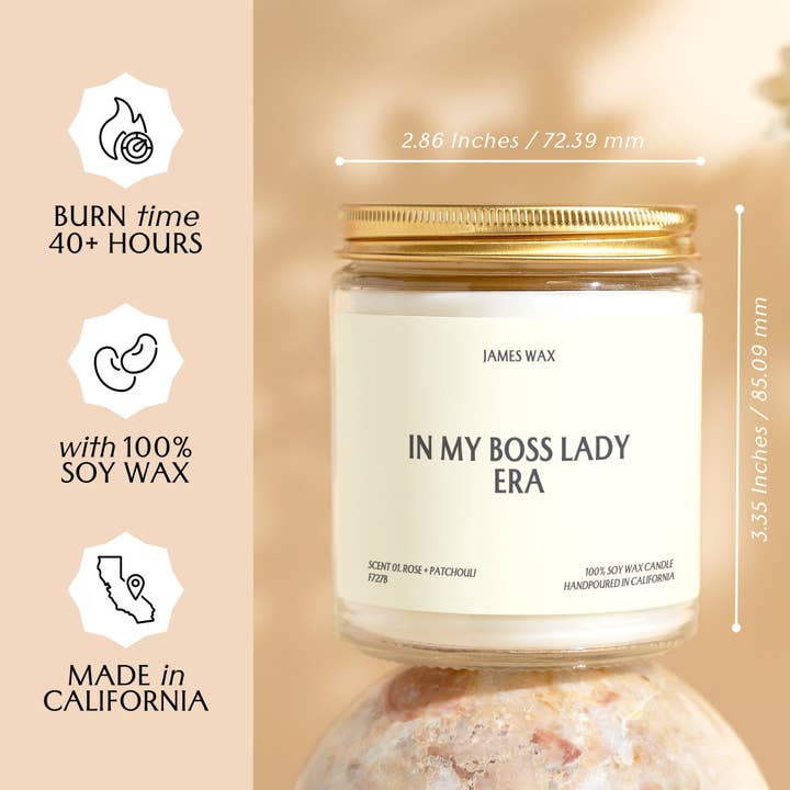 James Wax - Wholesale Jar/Filled Candle - Boss Lady Gift In My Boss Lady Era Candle Female Boss Gift Empowering Women Boss Lady F727B