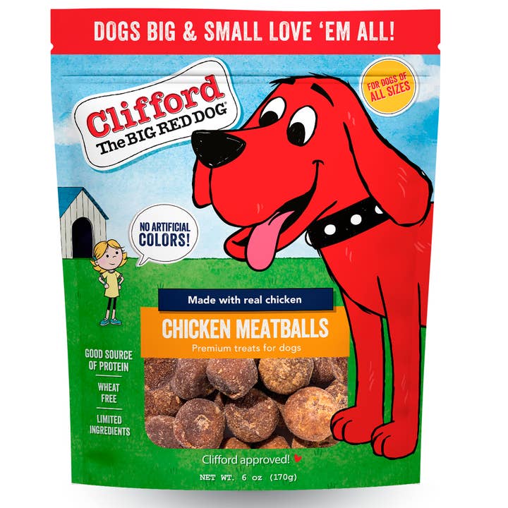 J&C PET SUPPLY LLC – Großhandel Leckerlis – Hund – Clifford The Big Red Dog Hühnerfleischbällchen, 6 Unzen Kaugummi