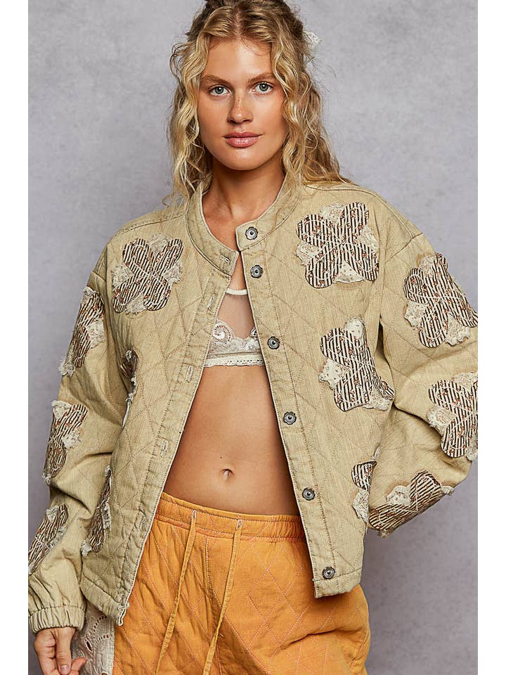 Pol Clothing - Wholesale Jacket - Women's - Mock neck balloon sleeve oversized fit quilted Jacket10