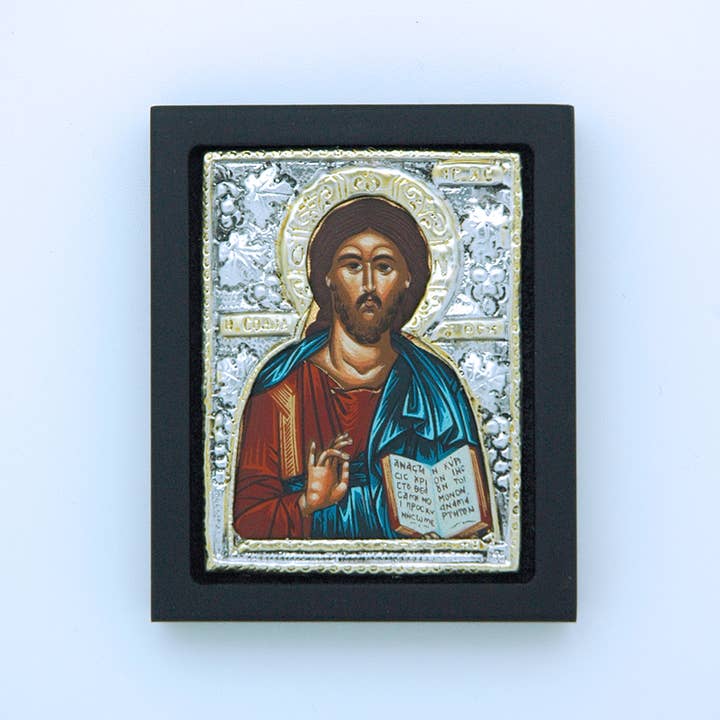 Contreras Designs – wholesale Plaque – GEM03-CT - SS Plated Greek Icon Christ Teacher Plaque0