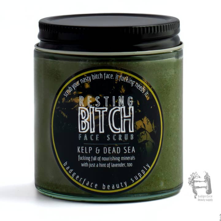 Badgerface Beauty Supply - Wholesale Facial Exfoliant/Scrub - Dead Sea Salt Scrub. Sea Kelp Face Scrub with Dead Sea Salt.