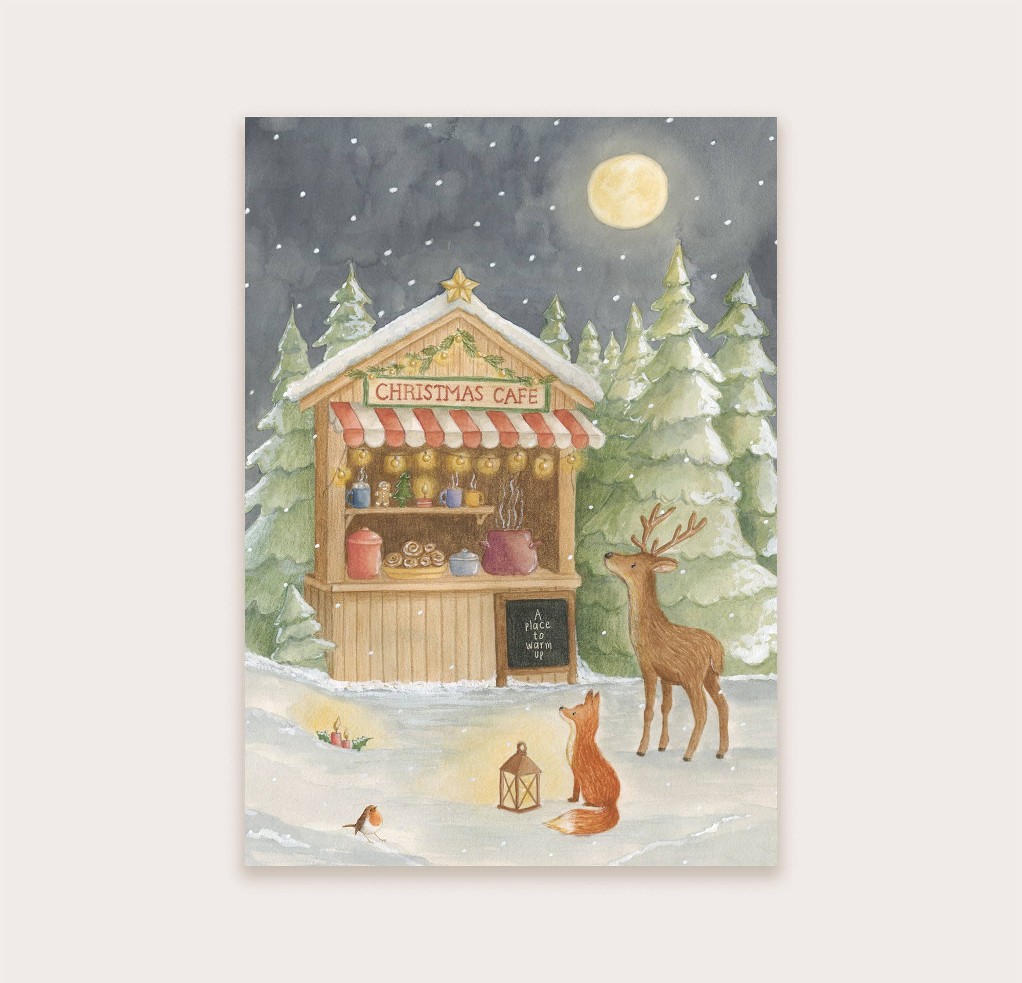 Appeloogje - Wholesale Everyday Greeting Card - Postcard "Christmas café"2
