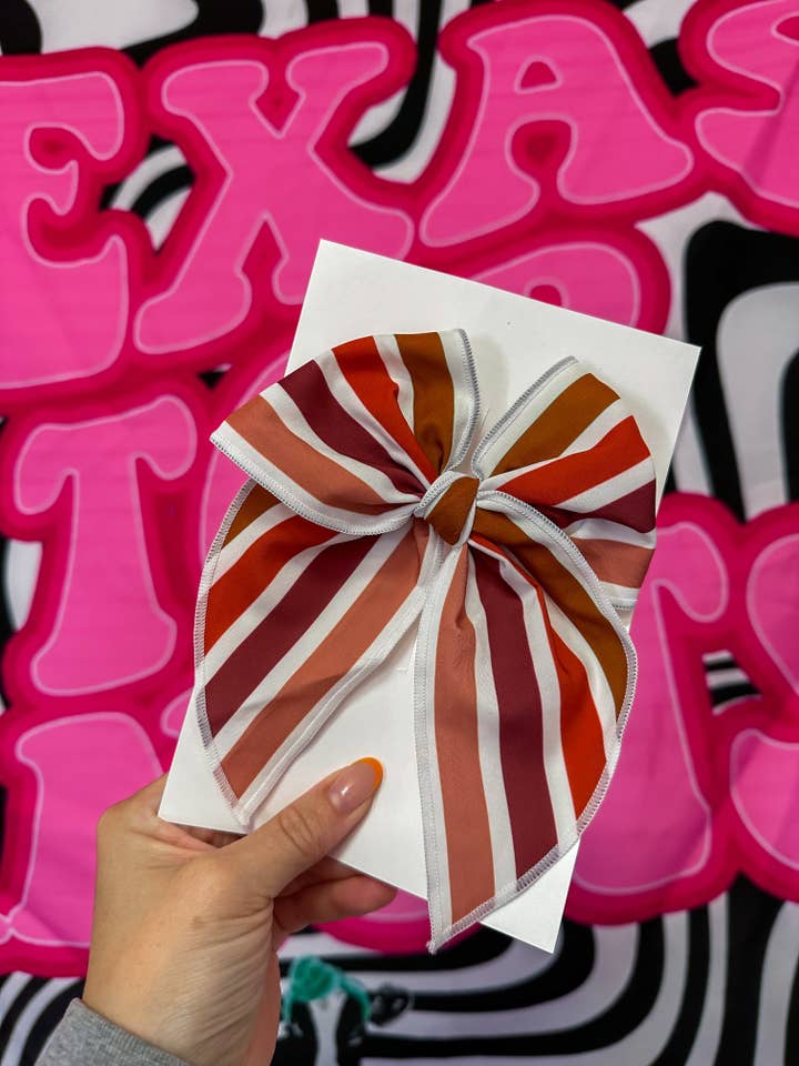 autumn stripes Big Bow for wholesale by Texas Top Knots