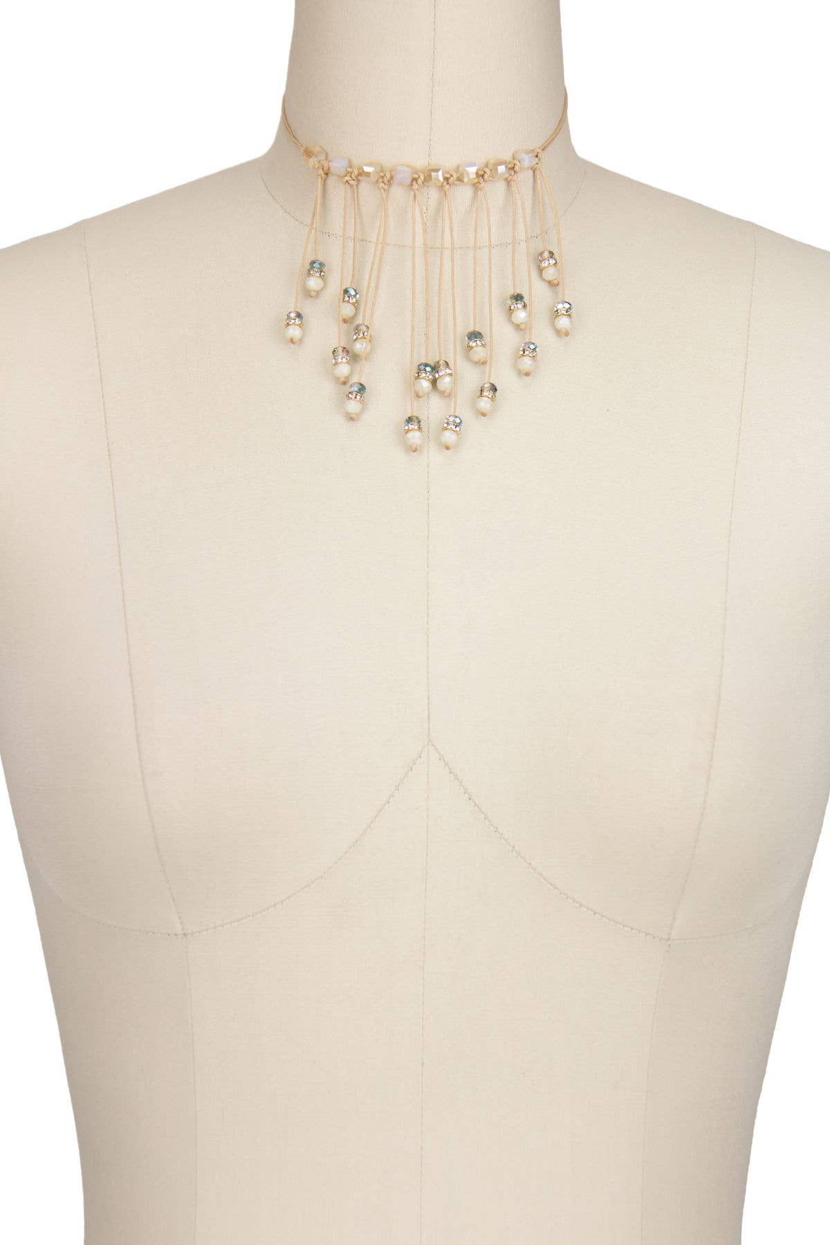 Veroma Gifts - Wholesale Choker/Collar - Glamorous Zelda Beaded Bib Choker Necklace4