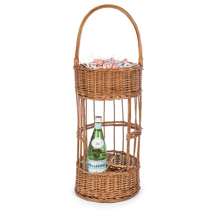 Willow Group - Wholesale Bar Tool - Round Boiled Willow Bar Caddy Basket Food & Drink Display3