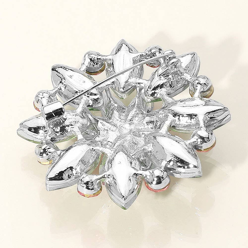 Sensibling Corp. - Wholesale Brooch - Marquise Stone Accented Flower Pin Brooch
16