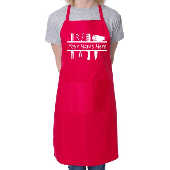 Print4U – Engroshandel Forklæde – Personlig forklæde frisør Tilføj dit navn eller firma her forklæde1