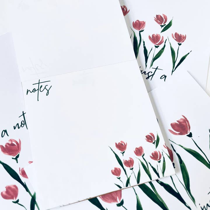 Atelier By Cat - Venta al por mayor Conjunto de papelería y tarjetas - Juego de papelería, blocs de notas y cajas de tarjetas simples con forma de tulipán3