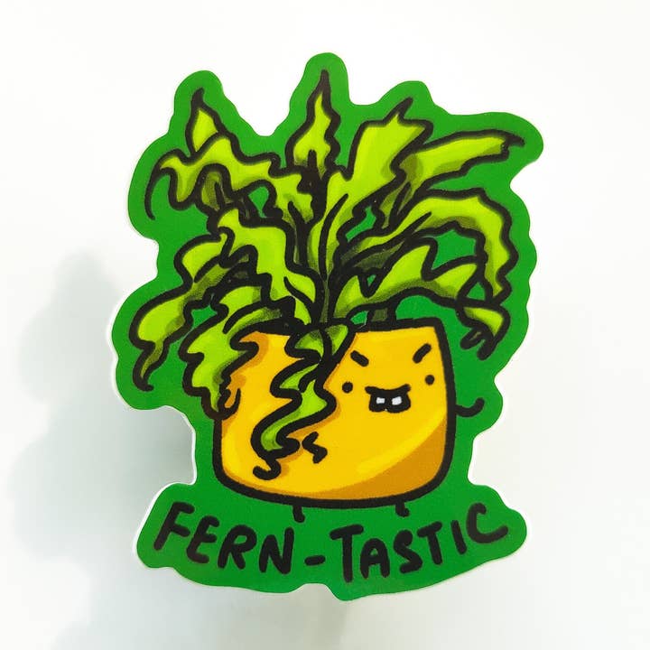 Fern-tastic Houseplant 3" Vinyl Sticker for wholesale by Home by Faith