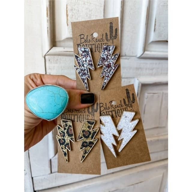 Boho Ranch Shop - Wholesale Stud/Post Earrings - Western Thunderbolt Lighting Bolt Earring Earrings10