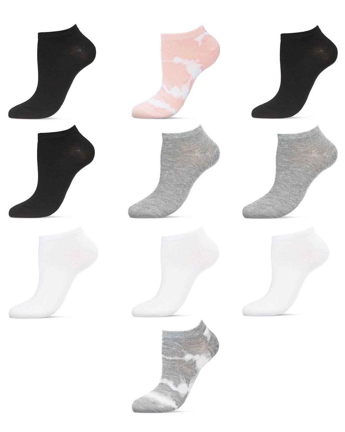 Infinity Classics International Inc. - Wholesale Socks - Women's - 10 Pair Pack of MeMoi Tie Dye and Solid Women's Socks2