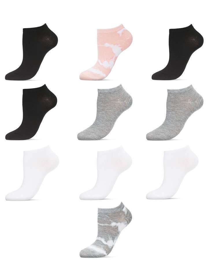 Infinity Classics International Inc. - Wholesale Socks - Women's - 10 Pair Pack of MeMoi Tie Dye and Solid Women's Socks2