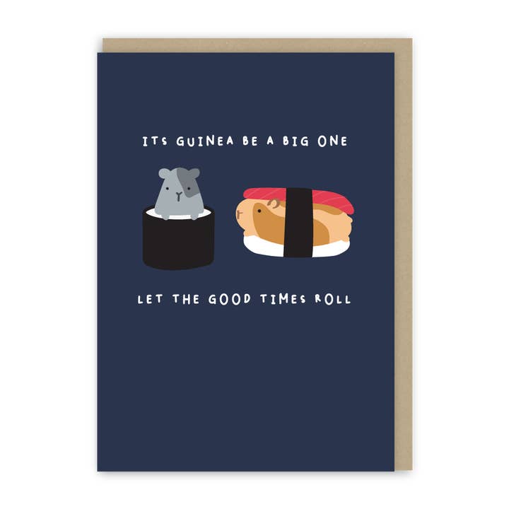 Cartão de Aniversário Miniatura de Porquinho-da-Índia com Sushi por atacado de In Real Life