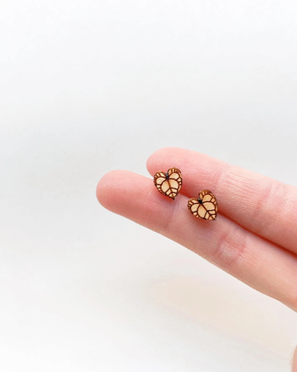 Dainty Little Tiny Things - Wholesale Stud/Post Earrings - Hypoallergenic Wooden Tiny Dainty Plant Studs2