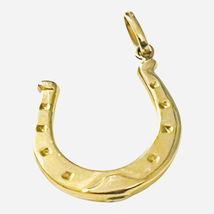14k Gold Horseshoe Charm Pendant for wholesale by Sissy Yates Designs