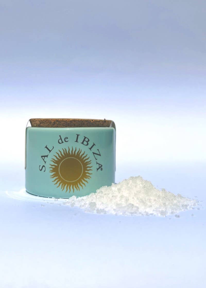 Eat Spain - Wholesale Salt - SAL DE IBIZA Fleur de Sel mini-ceramic pot 1oz1