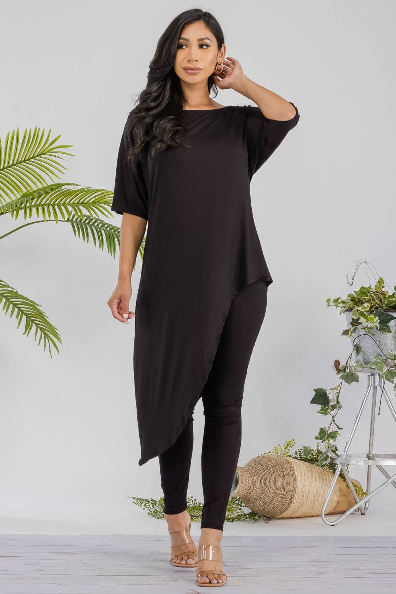 H&H Fashion Inc. - Venta al por mayor Conjuntos de top y pantalón (NO para estar en casa) - Mujer - HH679R-SOLID - Juego de blusa y leggins de 2 piezas6