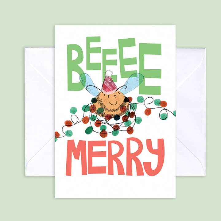 Bee Christmas Card Pack for wholesale by Half Pint Print
