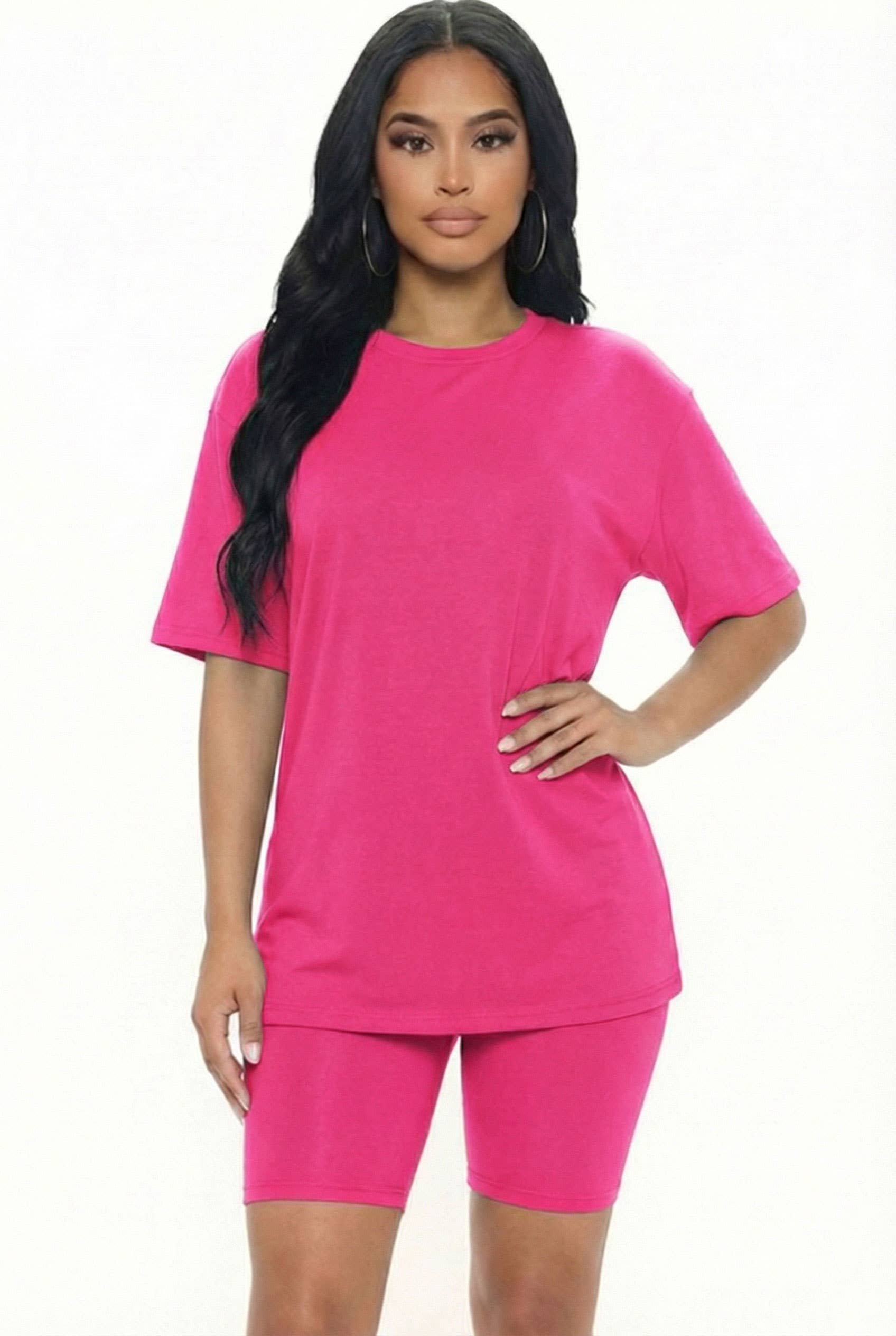 CAPELLA APPAREL - Wholesale Activewear Set - Women's - Loose Fit Top & Bike Shorts Set24