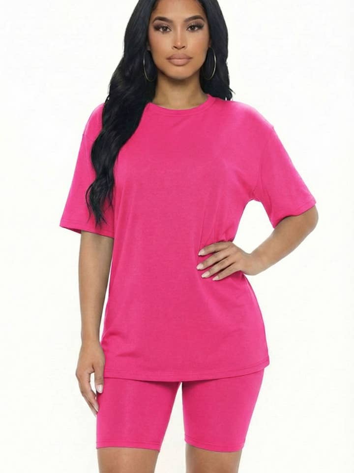 CAPELLA APPAREL - Wholesale Activewear Set - Women's - Loose Fit Top & Bike Shorts Set24