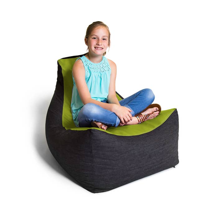 LuvU - Wholesale Chair - Jaxx Pixel Gamer Bean Bag Chair, Premium Vinyl / Dark Denim71