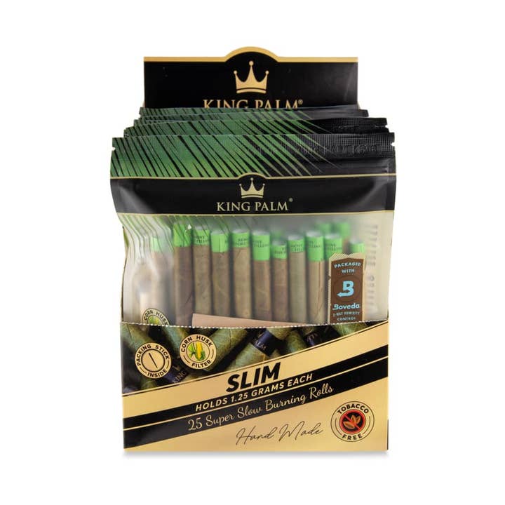 King Palm Slim Size 25pk Natural Leaf Tubes - 8ct for wholesale by Cannatron