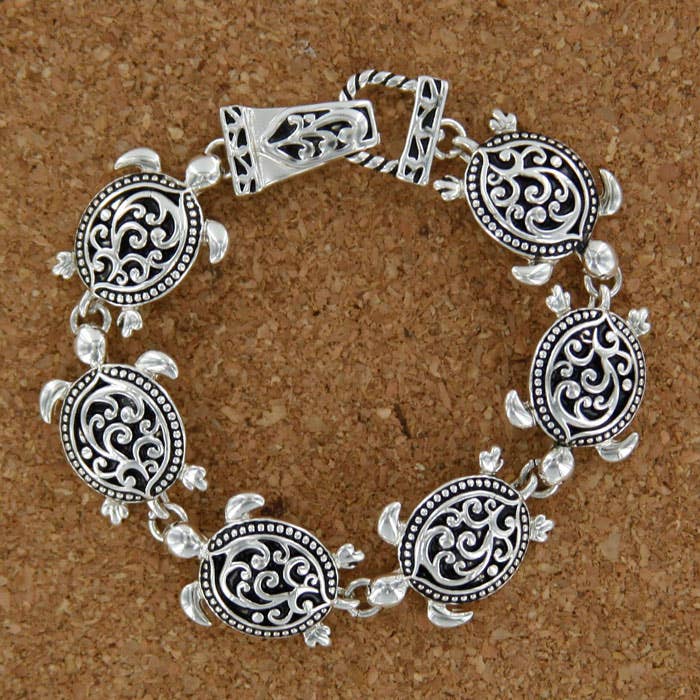 Silver Plated Sea Turtle Magnetic Bracelet MIC-AB4103-AS for wholesale on Faire1