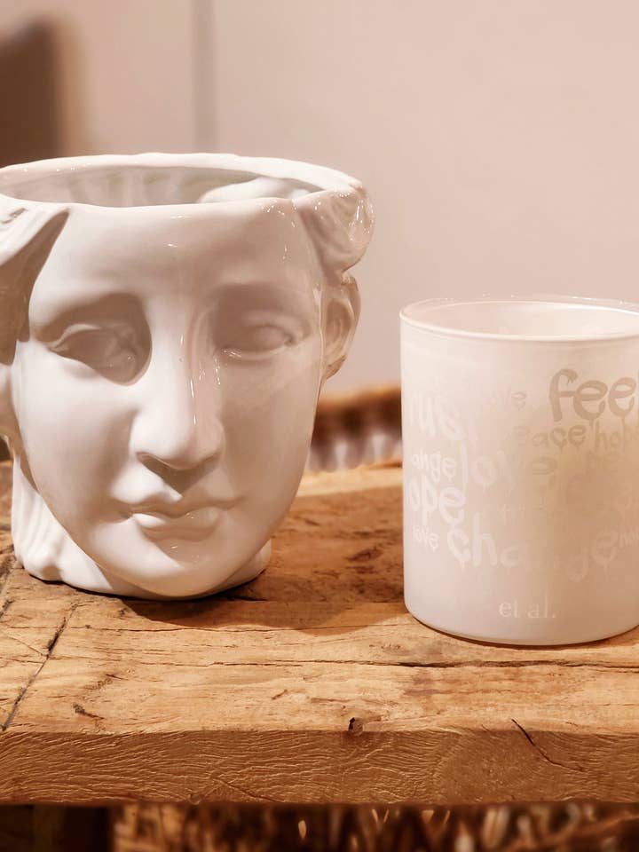 No. 3 Jasmine Honey & Orange 10oz soy blend candle WHT for wholesale by et al life