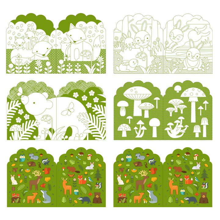Chronicle Books - Wholesale Coloring Book - Kids & Baby - Coloring Book with Stickers: Woodland