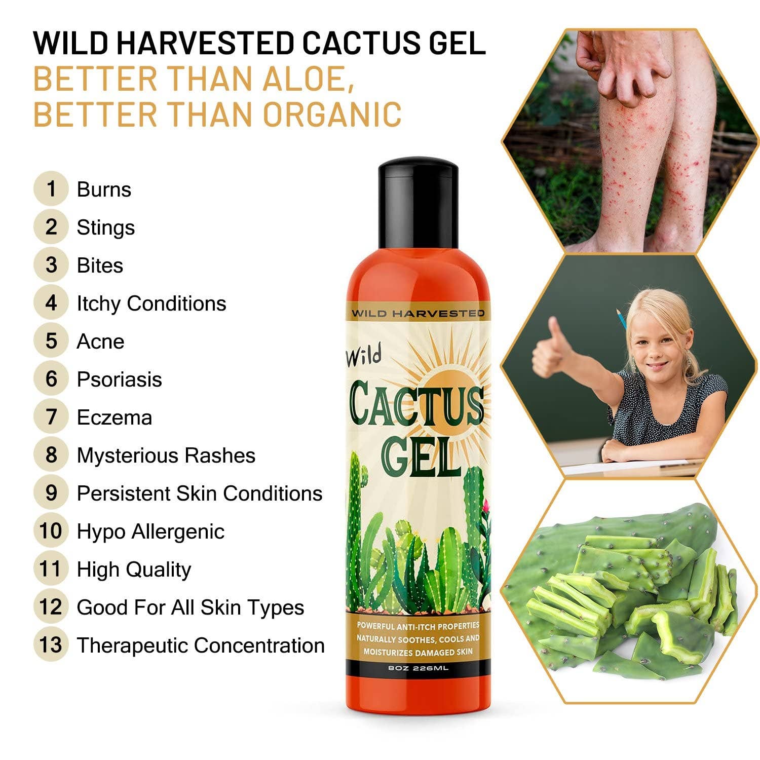 Cactus Juice - Wholesale Aftersun/Sun Damage Repair Cream - Wild Harvested Cactus Gel - Soothing & Moisturizing1