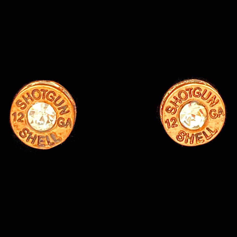 Lunar Deer - Wholesale Stud/Post Earrings - Bullet Shell Rhinestone Western Earring3