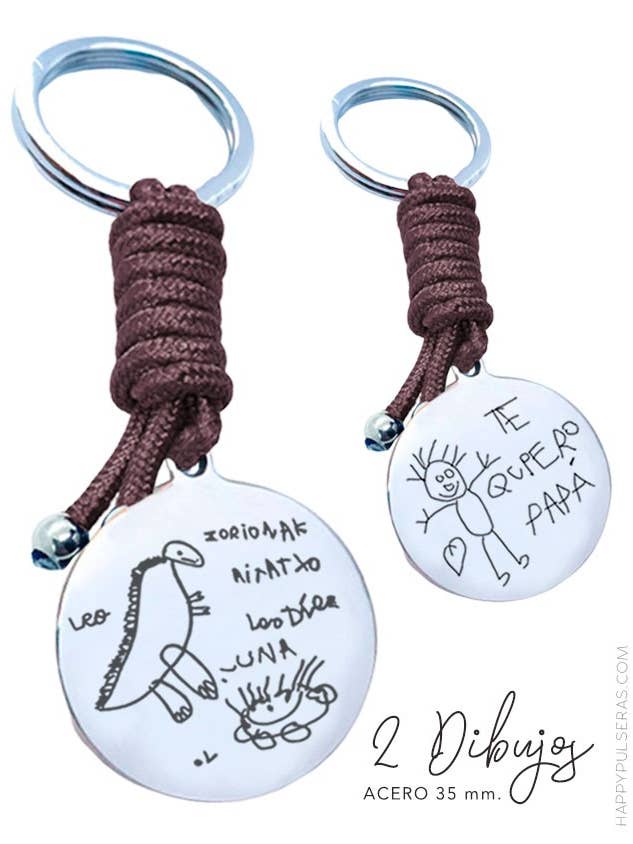 Personlig pappa stål nyckelring och 35 mm färg sladd. för wholesale av Happypulseras