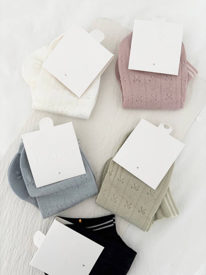 LoveLina - Wholesale Socks - Women's - BOW DETAIL MUTED ESSENTIAL SOCKS (JEVA)1