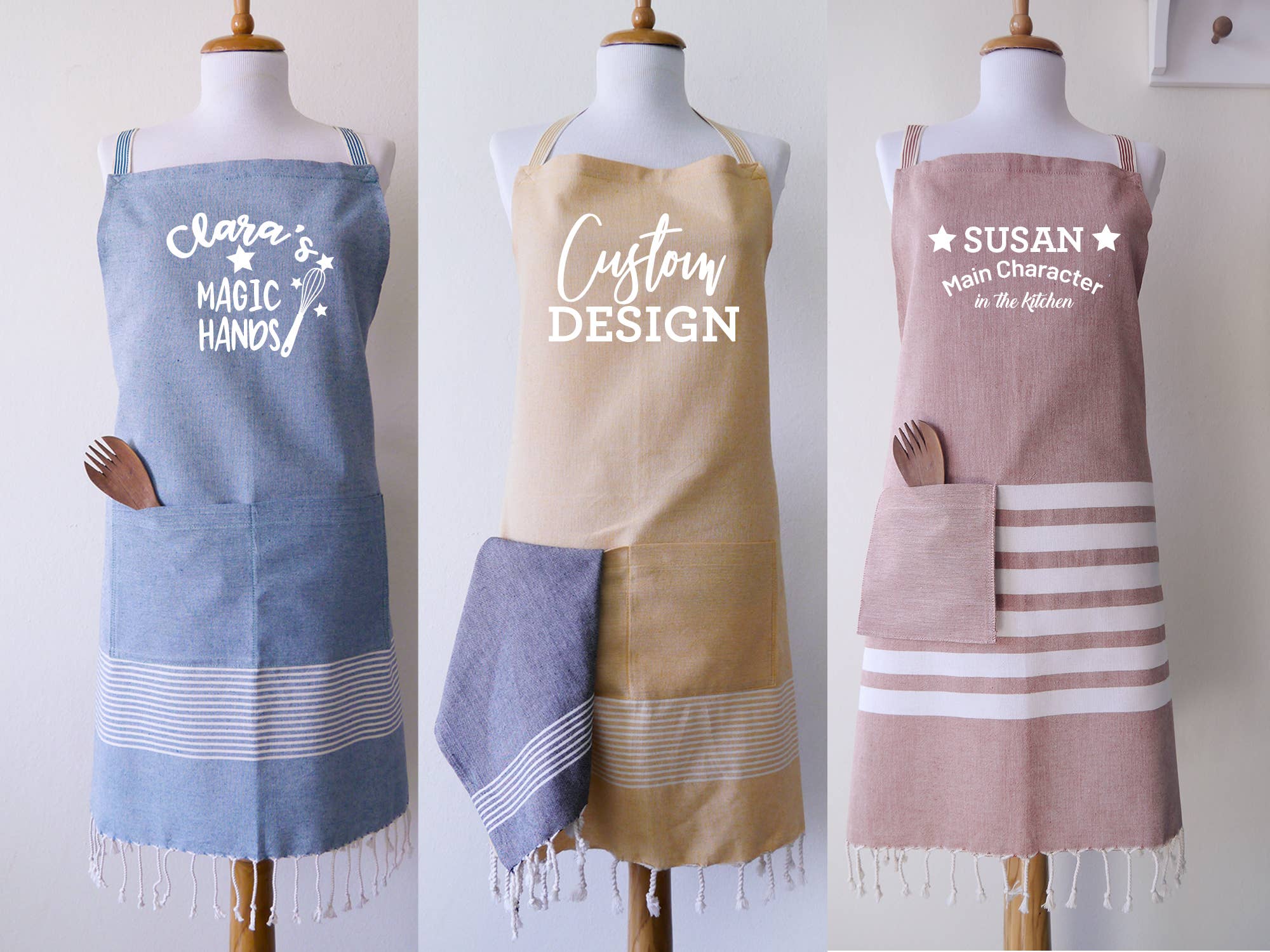 Living Roots - Wholesale Apron - Custom Logo Name Printed Apron - Beige3