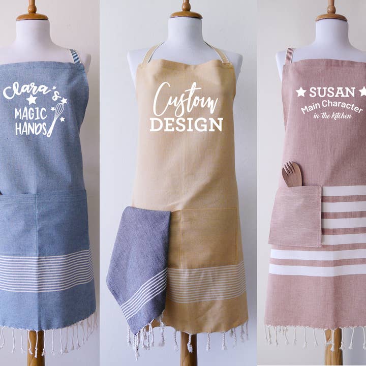 Living Roots - Wholesale Apron - Custom Logo Name Printed Apron - Beige3