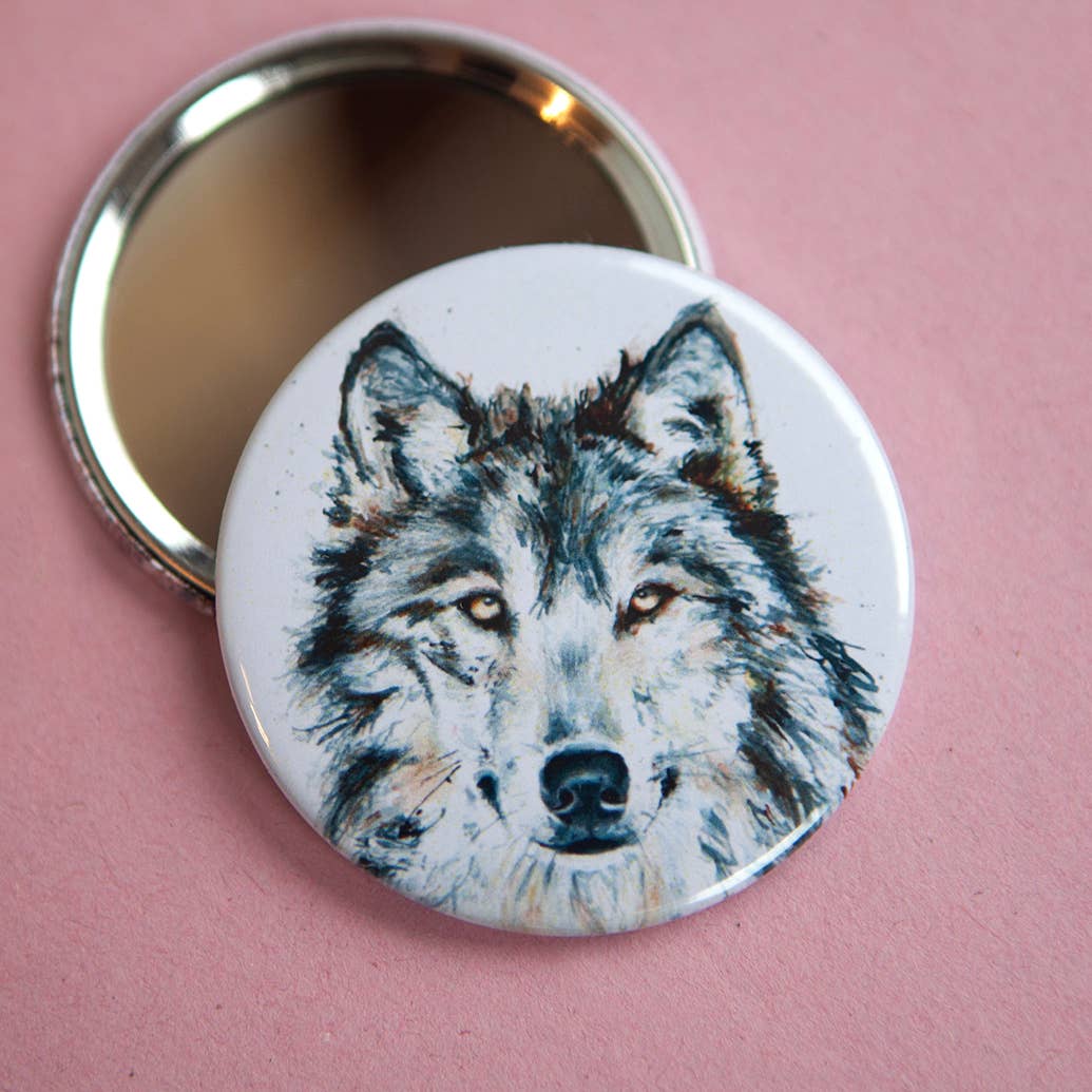 Kate Moby - Wholesale Compact Mirror - Inky Wolf Pocket Compact Mirror3