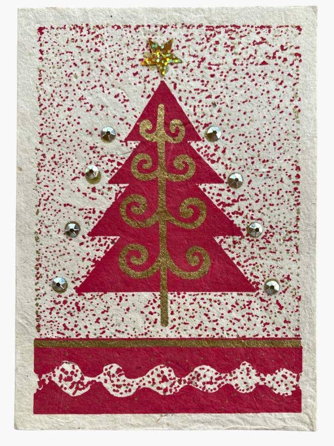 Sparkly Tree Holiday Card Set, Tree Free for wholesale by Ganesh Himal Trading