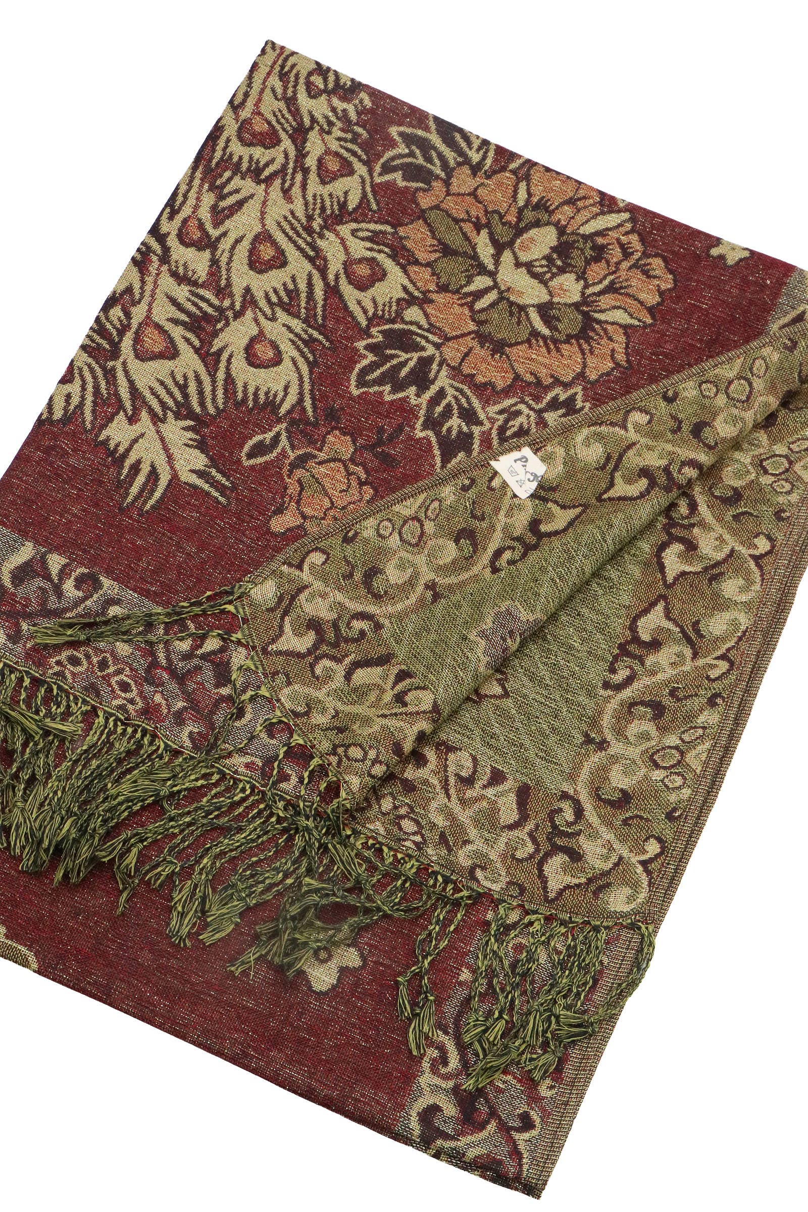 Blandad Exotisk pashminasjal med metallic twist och påfågelsmönster för wholesale på Faire13