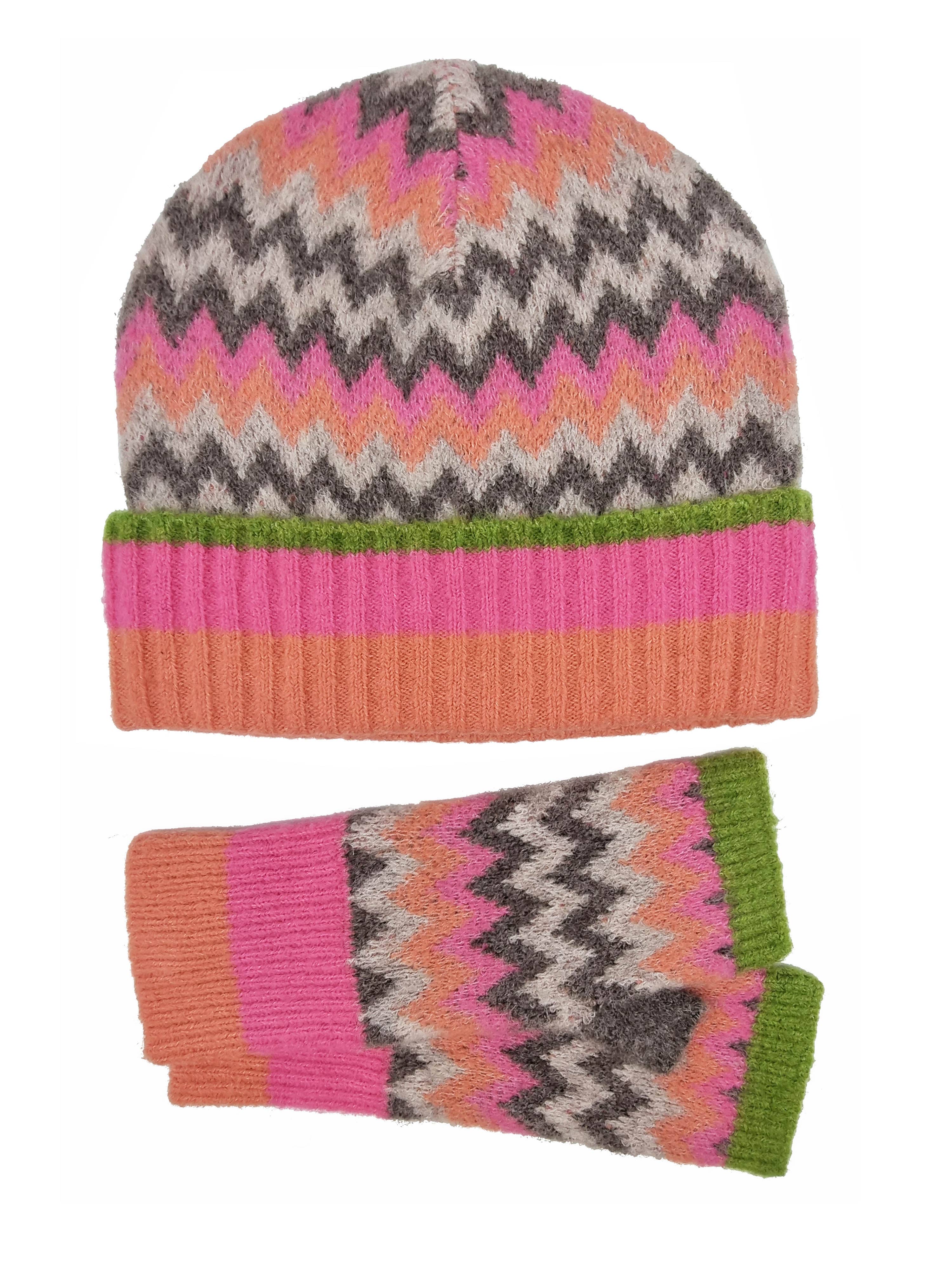 DORA CHEVRON WRIST-WARMER INPINK MIX for wholesale on Faire3