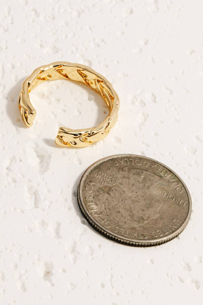 Anarchy Street - Vendita all'ingrosso Anello midi/a fascia - Anello a treccia a catena immerso in oro1