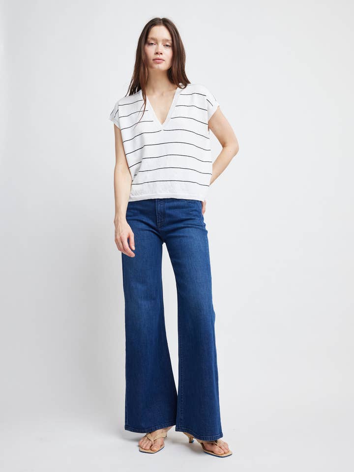 Valeria V-Neck Tee for wholesale by Self Contrast