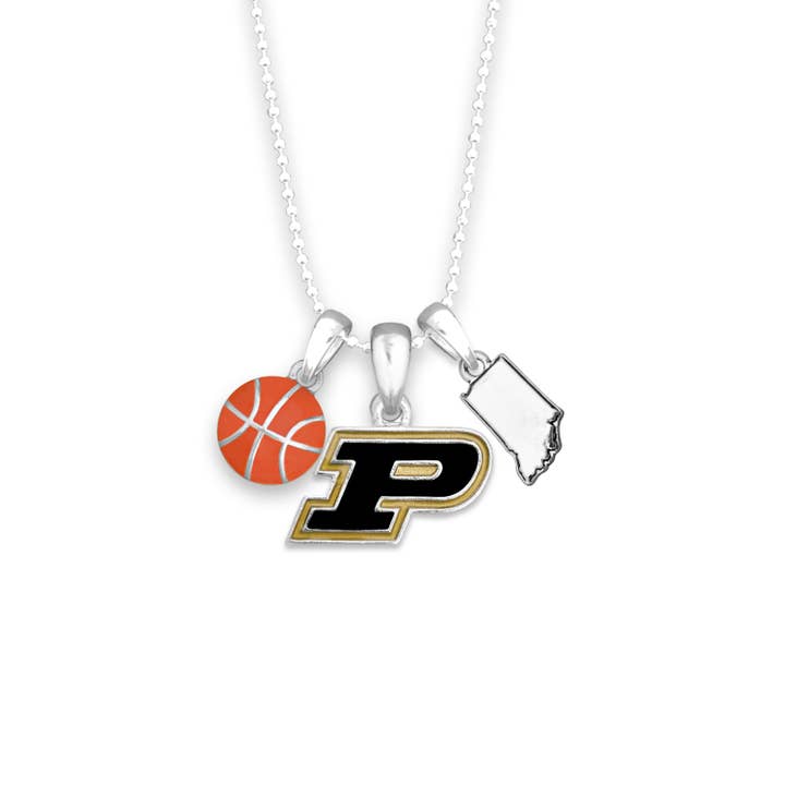 From The Heart - Wholesale Pendant/Charm Necklace - Purdue Boilermakers Basketball Accent Necklace