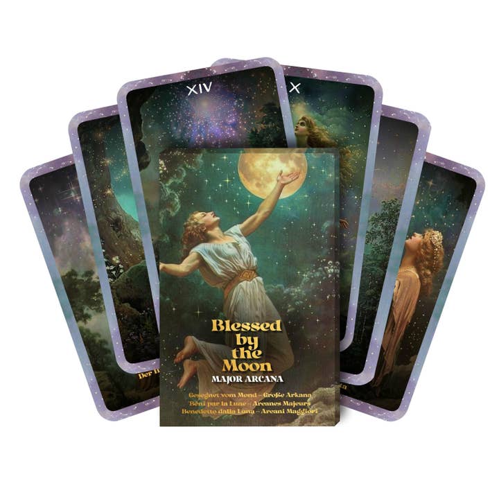 Ibiza Tarot USA - Wholesale Tarot Cards - Blessed by The Moon Tarot - 22 Major Arcana - English | German | French | Italian