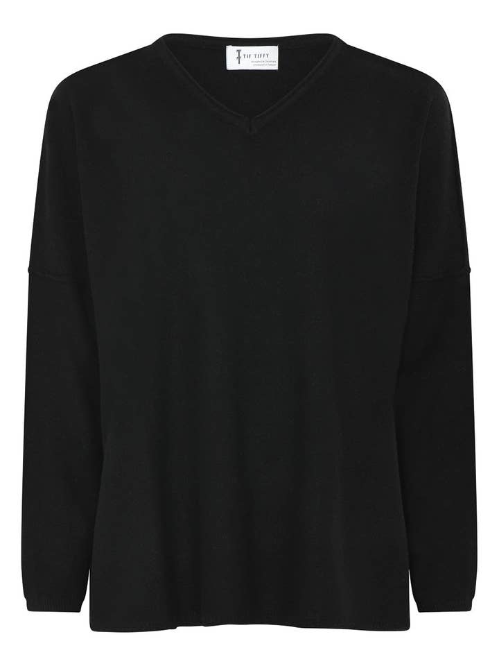 JaceyTT Pull à col en V en maille pour la vente par TIF TIFFY