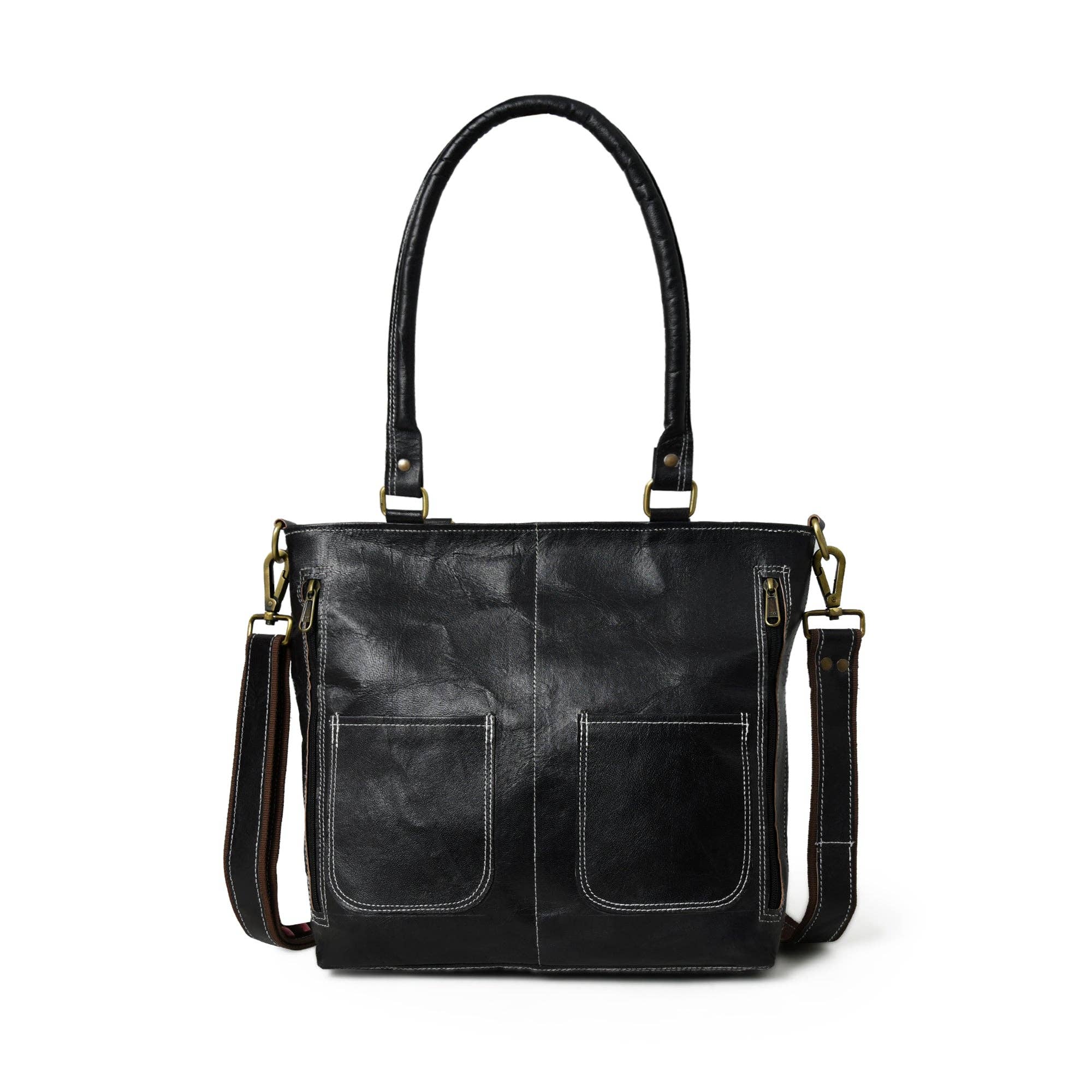 Classy Leather Bags - Wholesale Tote Bag - Women's - Black Terry Tote1