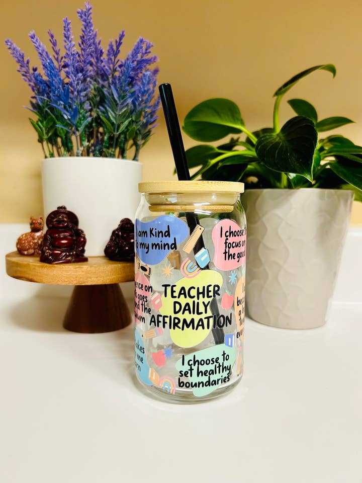 16oz Glaskopp, Lärare Bekräftelsekopp, Lärarkaffekopp för wholesale av MommyandMarie