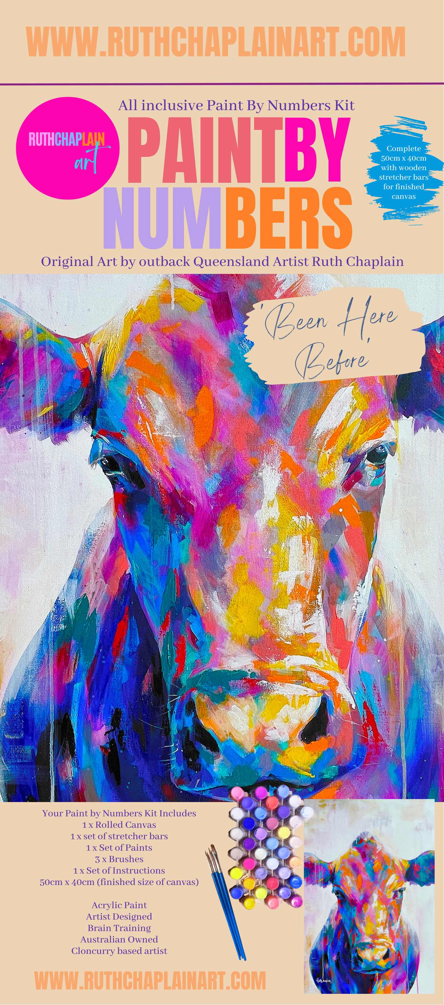 Ruth Chaplain Art - Wholesale DIY craft kit - Original art Paint by Numbers Kits1