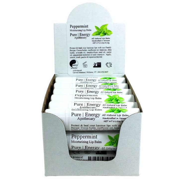 Peppermint Lip Balm for wholesale by Healing Earth by Pure Energy Apothecary